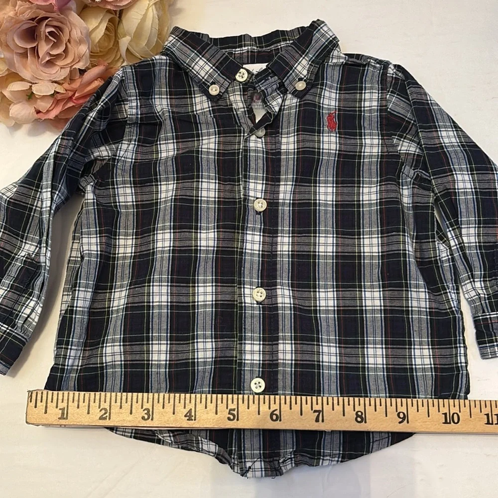 Ralph Lauren Plaid Cotton Poplin Shirt 9M Boys Ralph Lauren 9 month plaid